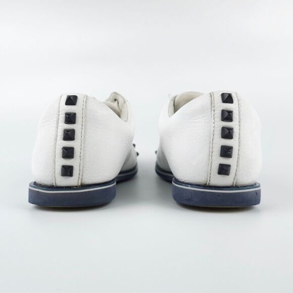 G/FORE Gallivanter Stud Cap Toe Spikeless Golf Shoes White Leather Black 8.5 - Picture 3 of 10
